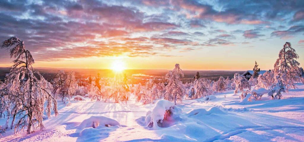 Levé de soleil en Laponie